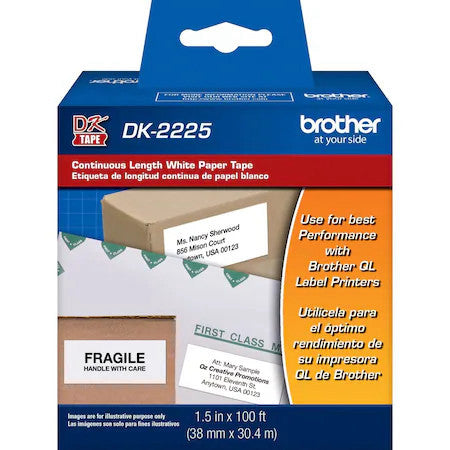 Brother Dk2225 Paper Label,White,1.5" X 100 Ft.