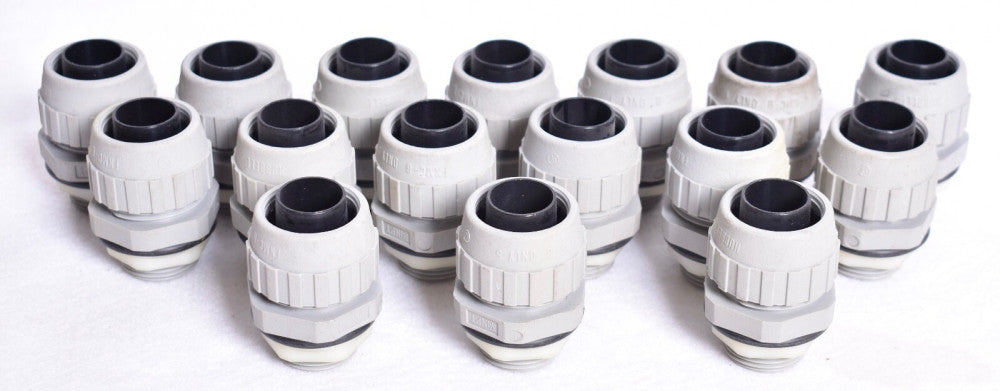 16 Hubbell 3/4" Straight Liquid Tight Nylon Connectors Fittings Grey P075NBKA