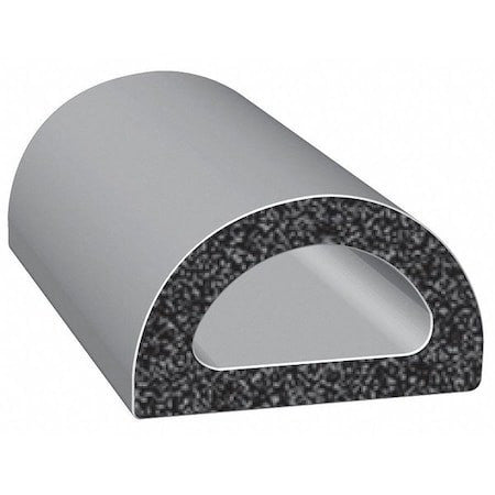 Trim-Lok X119ht-25 Rubber Seal, D-Shaped, 0.75"W X 25 Ft.