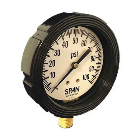 Span Lfs-220-4000-G Industrial Pressure Gauge, 0 To 4,000 Psi, 2 1/2 In Dial,