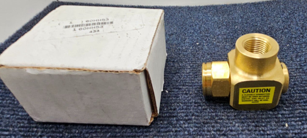 60HH53 Fitting, Swivel 90 Deg. Brass,1/2 in FNPT Inlet Fits COXREELS
