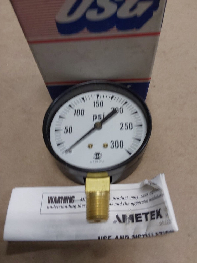 NEW 2 1/2" USG P-500 0-300psi Pressure Gauge
