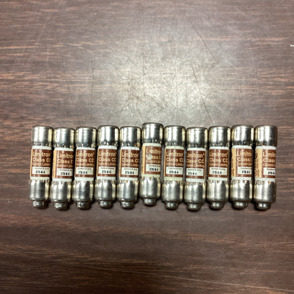 NEW LOT OF 11 BUSSMANN KTK-R-6 LIMITRON CLASS CC FUSE 600V OR LESS AC