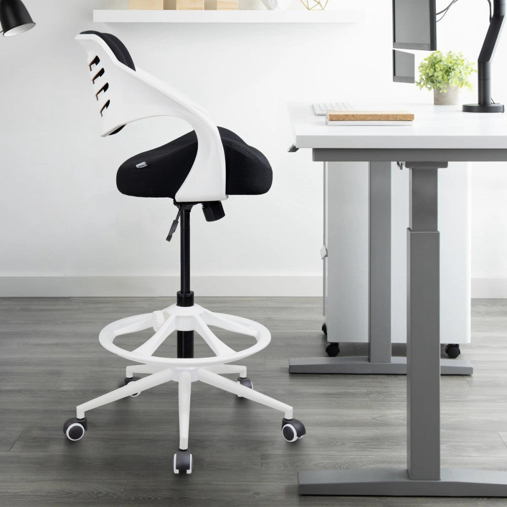 Ergonomic Drafting Chair,Standing Computer Desk Chair,Foot Ring,Lumbar Suppor...