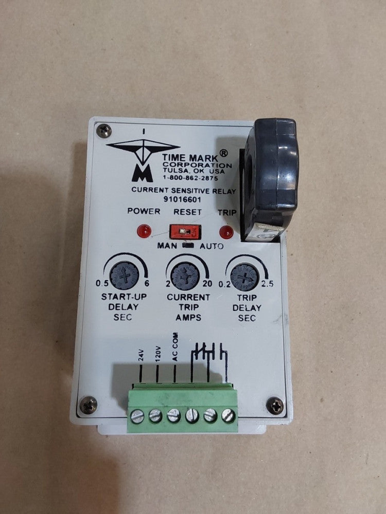 TIME MARK CURRENT SENSITIVE RELAY 91016601 MAN/AUTO START-UP,CURRENT,TRIP DELAY