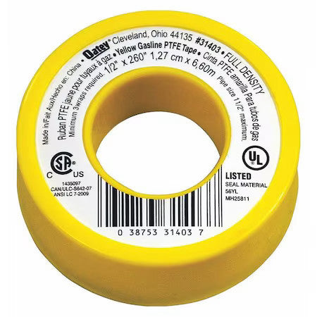 Oatey 31403 Pipe Thread Sealant Tape,1/2In W,260In L