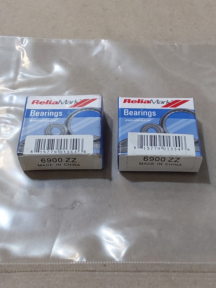 Lot of 2 ReliaMark 6900 ZZ Bearings 