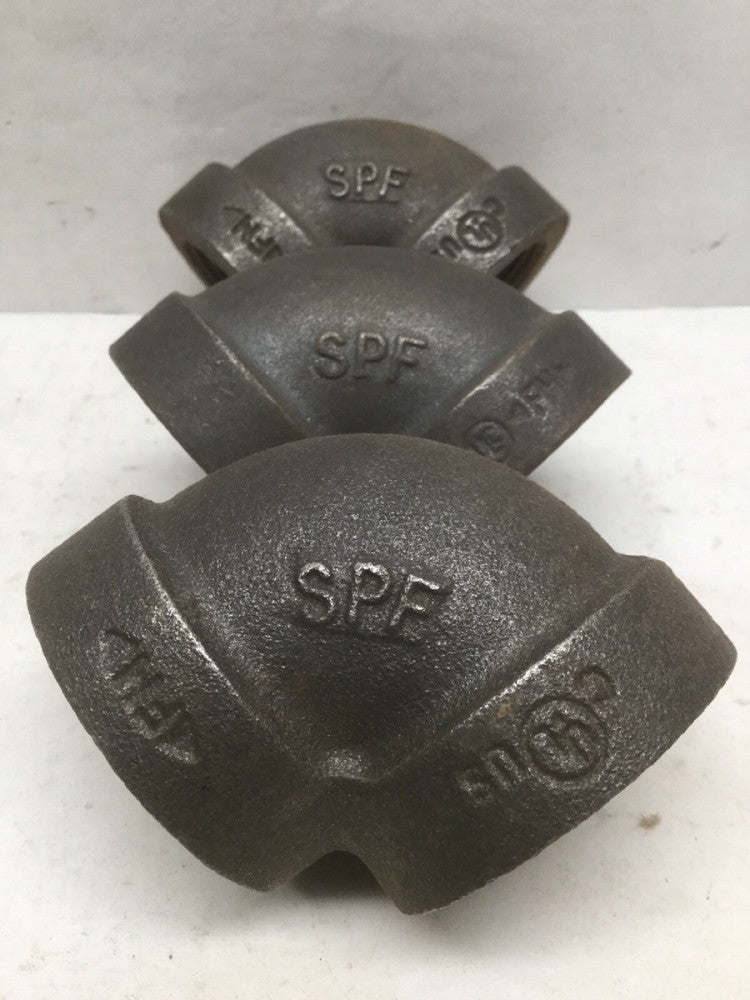 SPF 1 1/4” 90 Degree Elbow Malleable Iron 300PSI 1 1/4” FNPT X 1 1/4”FNPT (3PK)