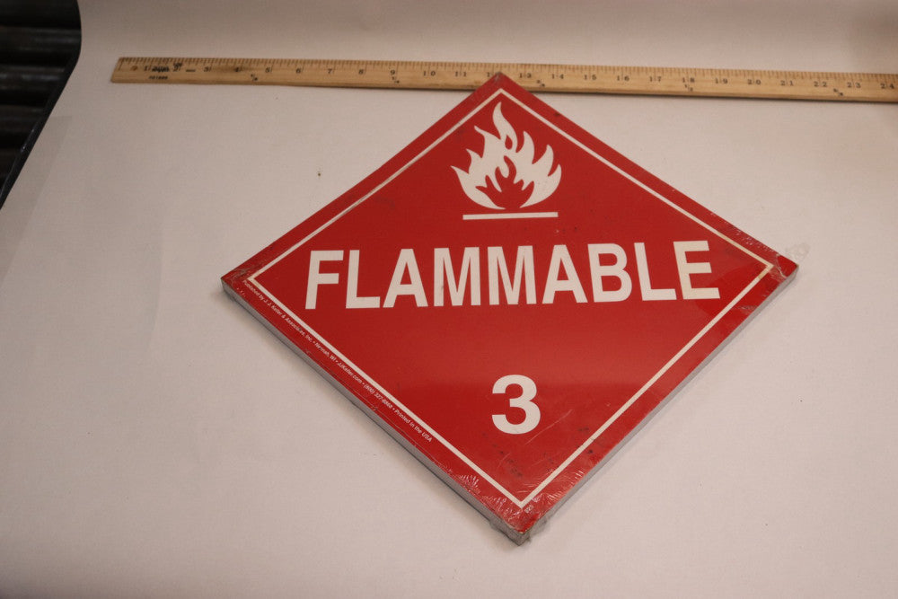 (25-Pk) Zoro Tools Flammable 3 Dot Placard Sign DL158R