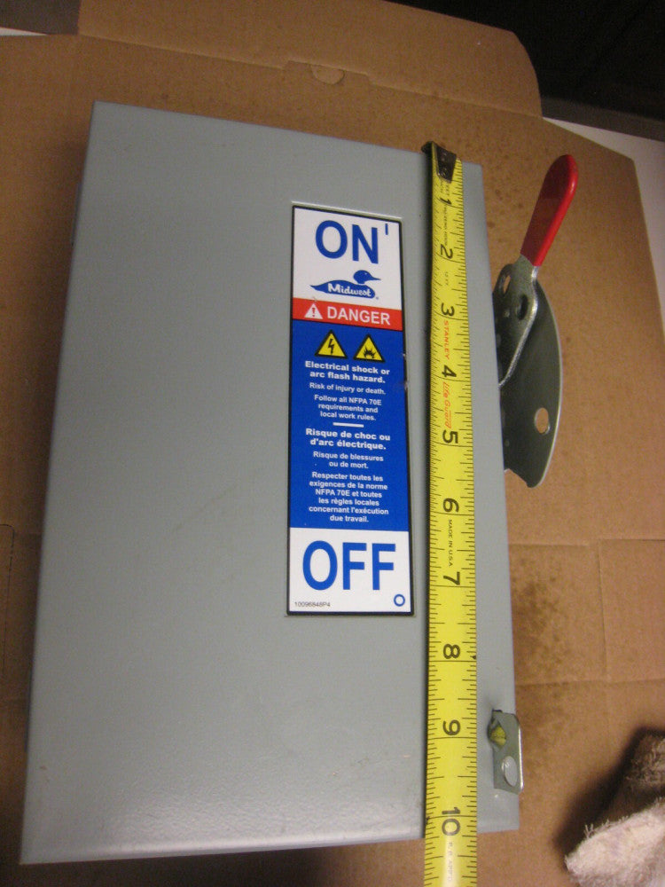 midwest safety switch Model MGU321 30A 10-1/4" x 6-1/2" x 3-1/2"  240VAC/250vdc