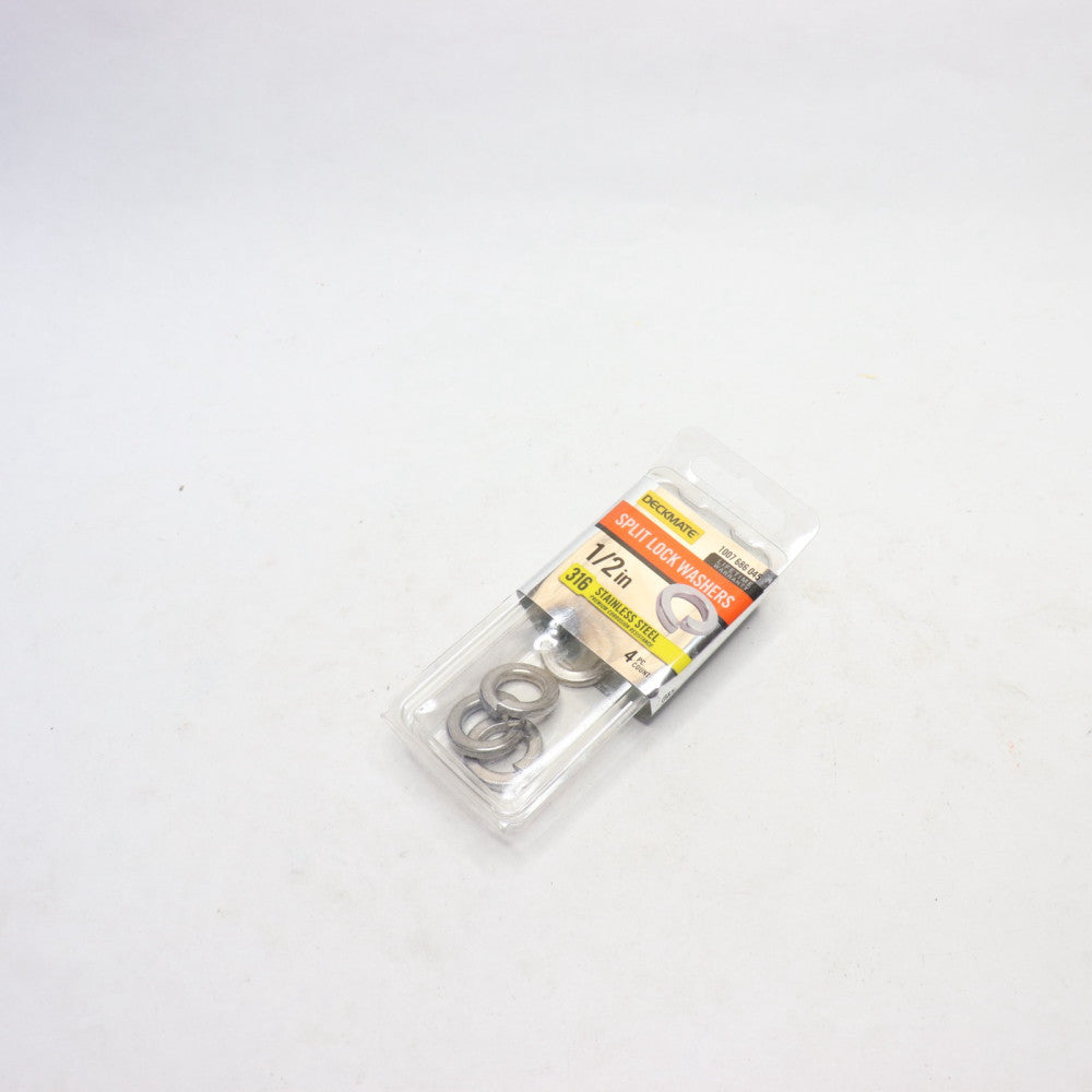  (4-Pk) Deckmate Marine Grade Split Lock Washer Stainless Steel 1/2" 867440