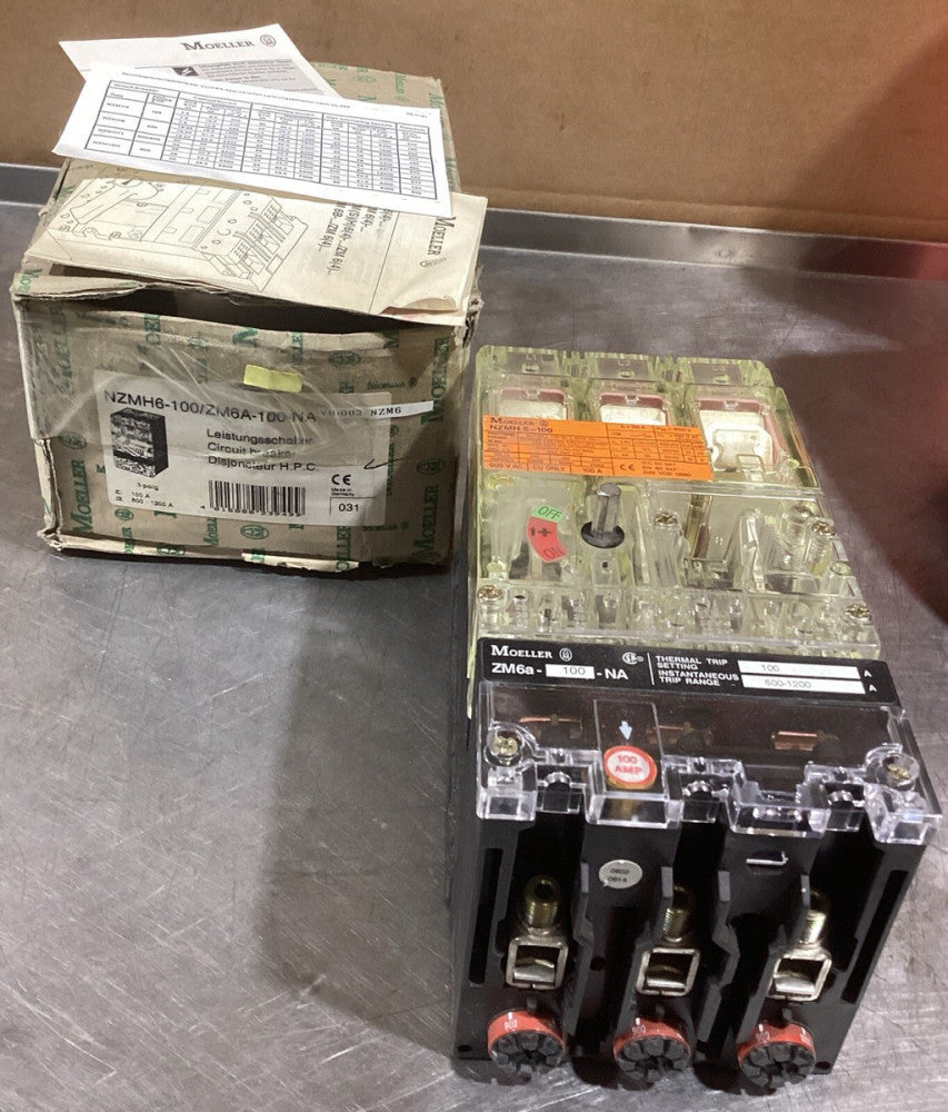 NOS MOELLER NZMH6-100/ZM6a-100-NA 3-pole Circuit Breaker ZM6a-100-NA