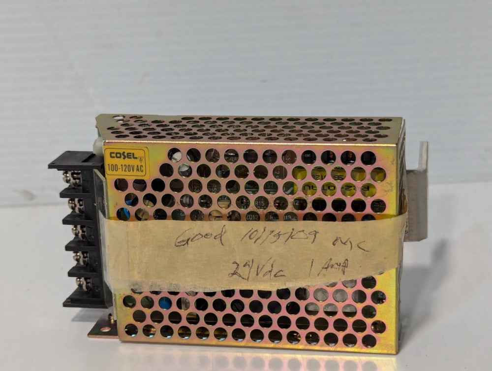 Cosel R25U-24 power supply, 24V, 1.1A out; 100-120VAC, 0.70A in