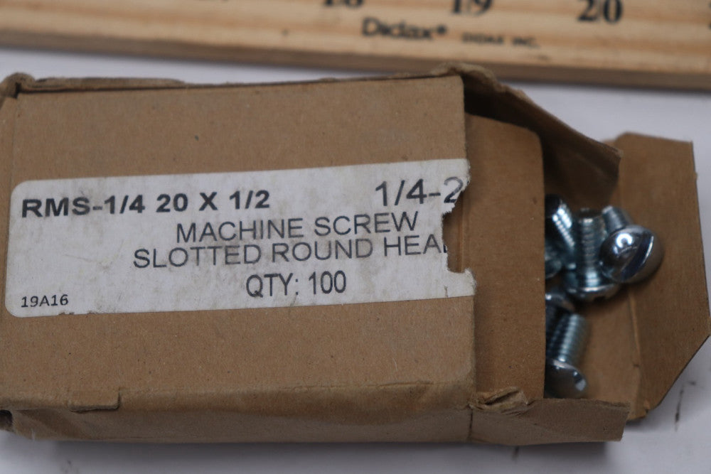 (100-Pk) Round Head Combo Machine Screws Steel 1/4-20" x 1/2"