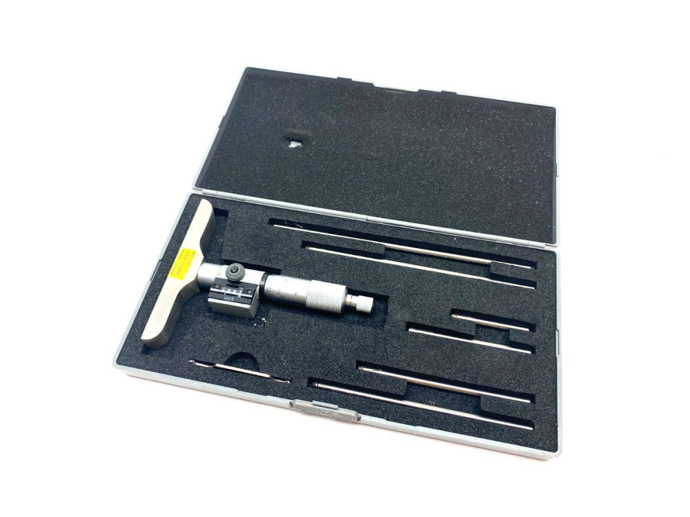 SPI 17-821-0 Mechanical Depth Micrometer 0-6" Rod Set, Ratchet Stop Thimble