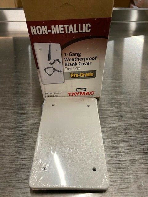 (12 pack) PBC100WH Blank Weatherproof Nonmetallic Device Cover, Single Gang