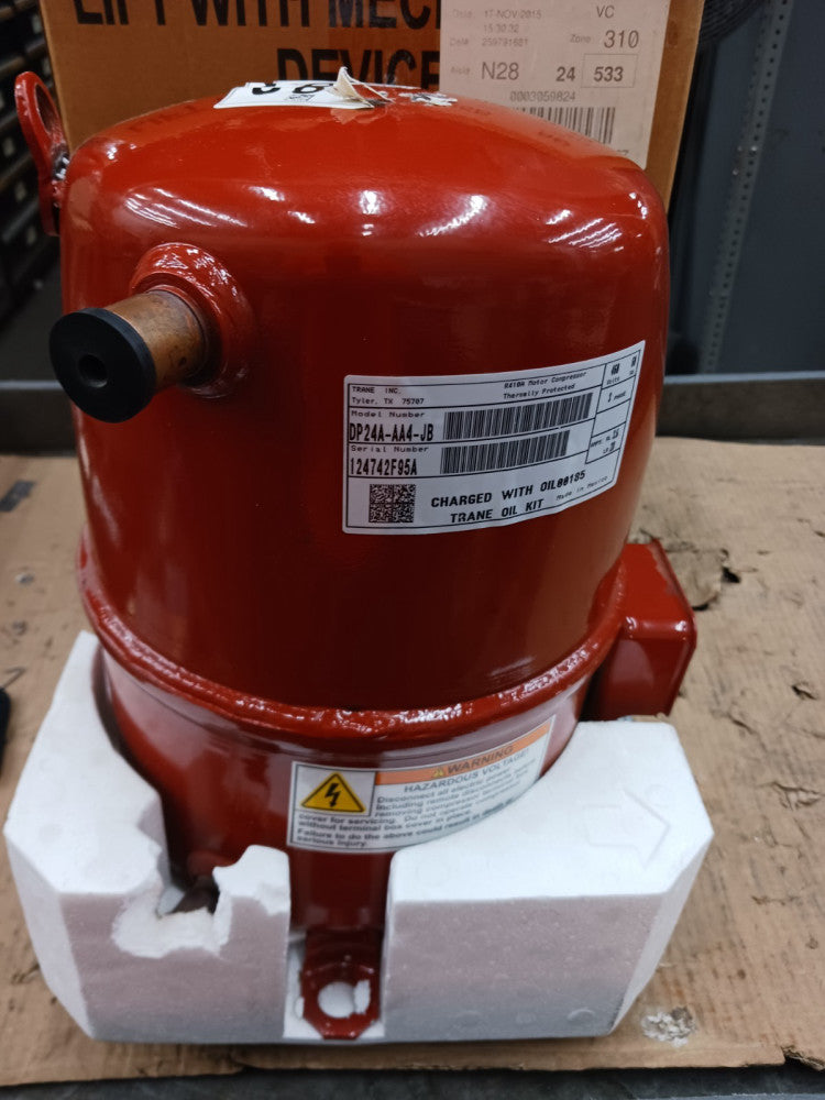 NEW TRANE 2 TON RECIPROCATING AIR COMPRESSOR 3 PHASE 460 VAC DP24A-AA4-JB
