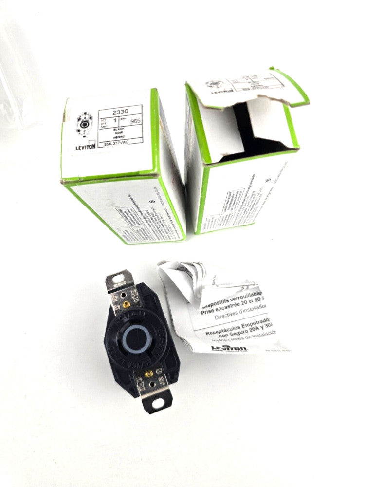 2pcs Leviton 2330 NEMA L7-20R Single Locking Receptacle 20A 277V 2P 3W