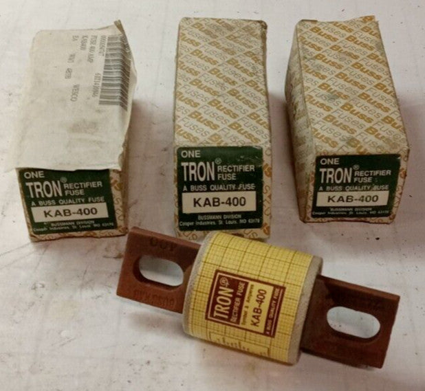 3) NEW BUSSMAN 400 AMP ONE-TRON FUSE 250 VAC KAB-400  LOT OF 3