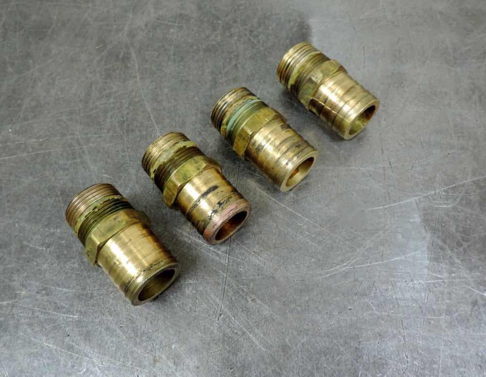 Brass Hose Barb 1" NPT Lot of Four (4)