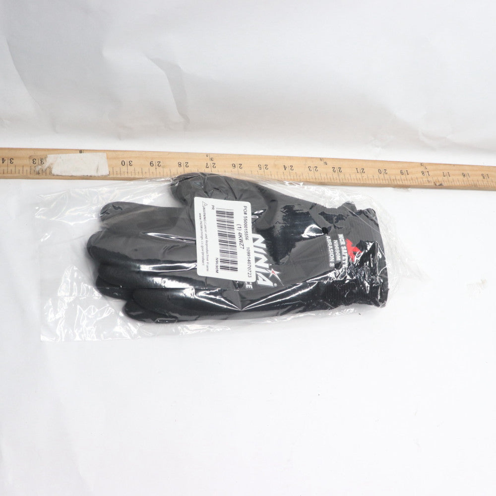 (Pair) MCR Safety Coated Gloves Cut-Resistant Nylon Black 15 Gauge 4KWZ7