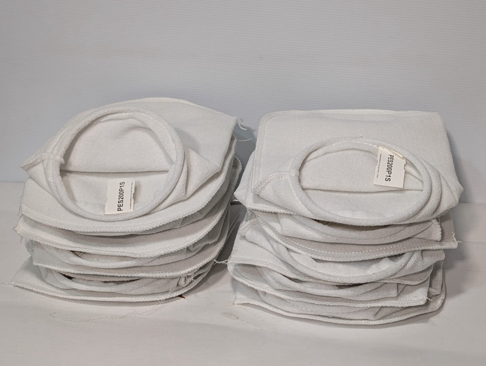 Lot of 50: PES200P1S Filter Bags, White, Industrial Filtration