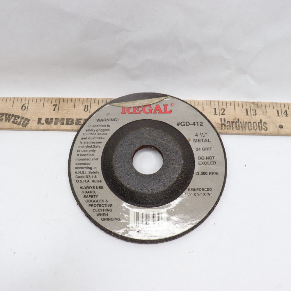Regal Abrasives Cutting Wheel Aluminum Oxide 24-Grit 4-1/2" Metal GD-412