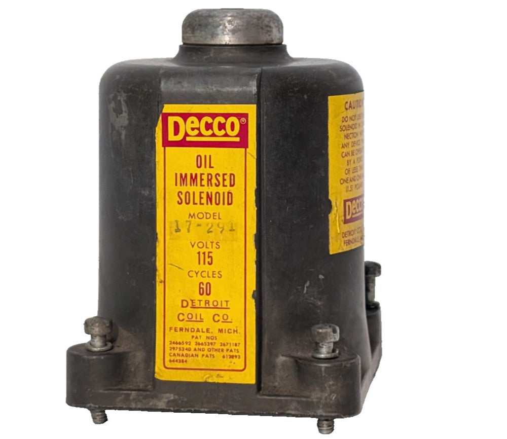 Decco 17-291 Oil Immersed Solenoid Coil, 115V, 60Cycles, 17291