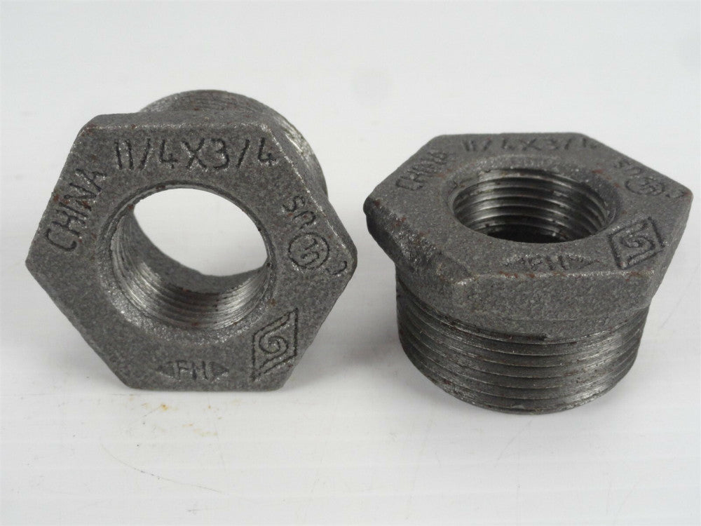 (Lot of 2) SOUTHLAND 521-964HN 1.25" X .75" Hex Bushing - BLACK STEEL (New)