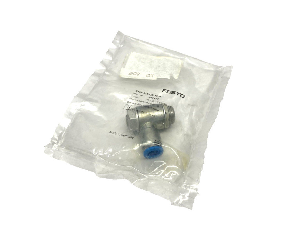Festo GRLA-3/8-QS-10-D One-Way Flow Control Valve 193151