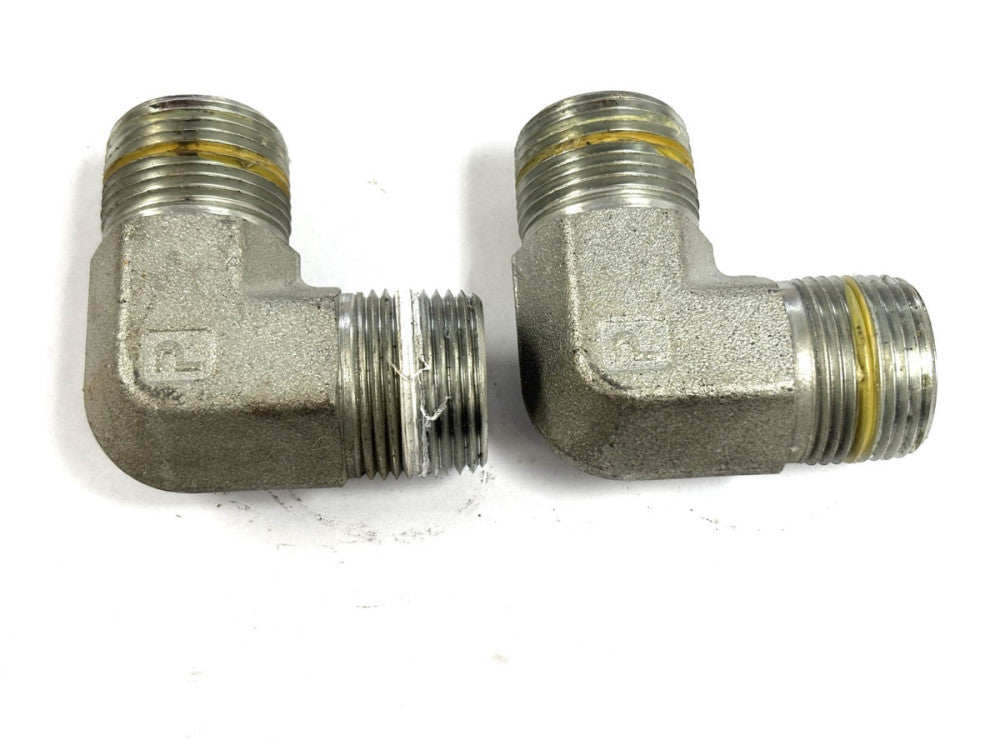 PARKER 90-DEGREE ELBOW FITTING MALE THREADS 1" - 11-1/2 LOT OF 2