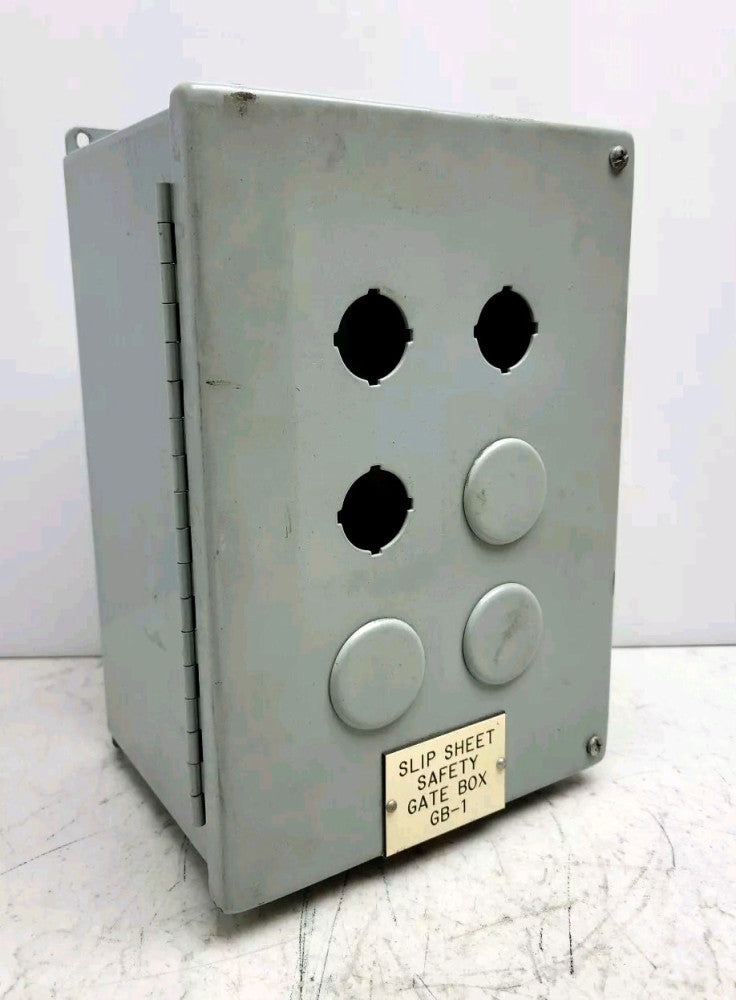 Hoffman E6PBY25 Pushbutton 11" x 7.5" x 6" 6 Hole 22.5mm w/ Back Plate Panel