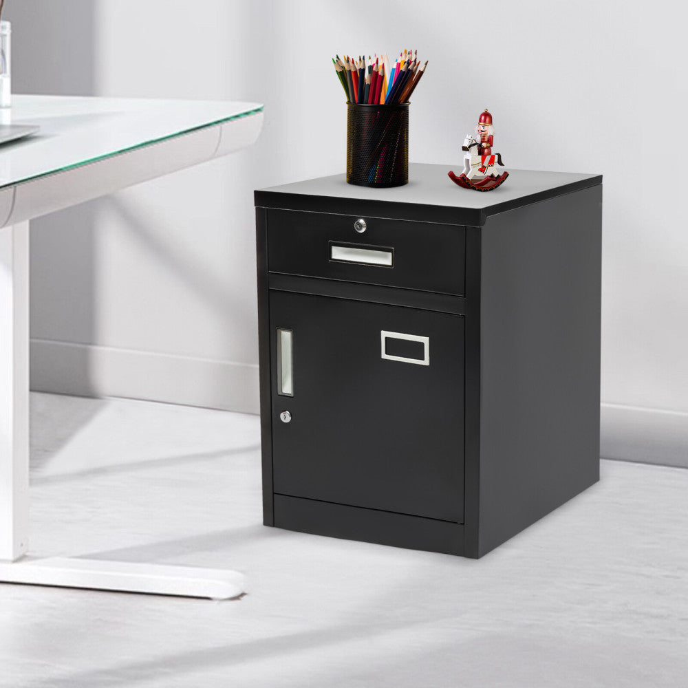 1 Drawer Filing Cabinet w/Lock for Office Metal Vertical File Storage Cabinet