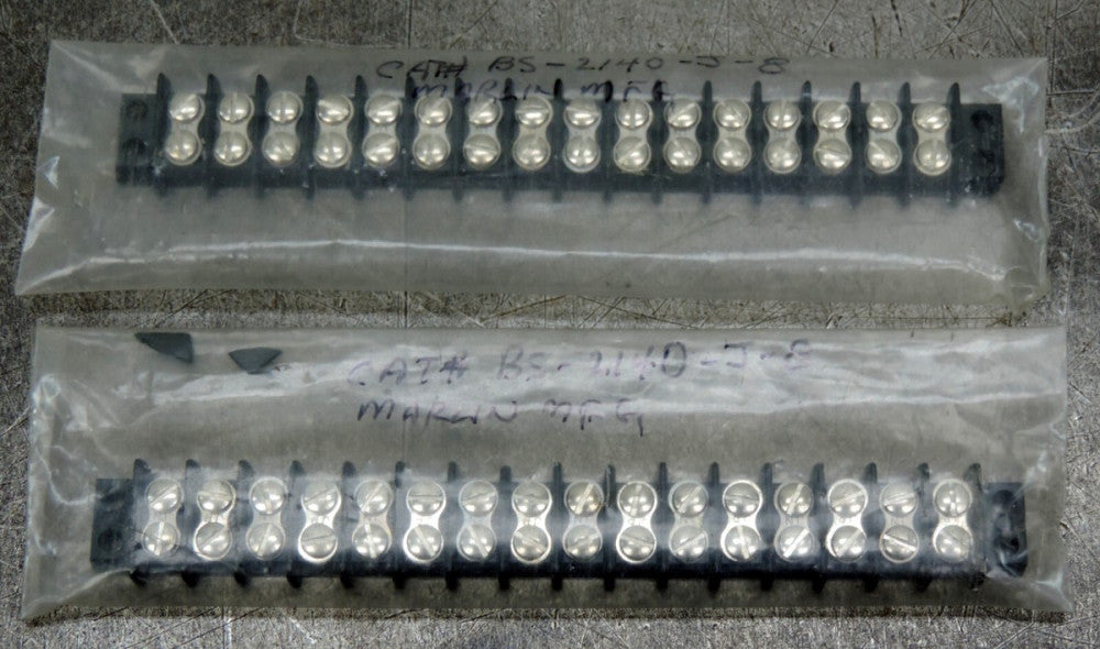 Lot of (2) New Conn Term Strip Barrier 16 Pole 9.53mm Pitch DBL Row 22-12