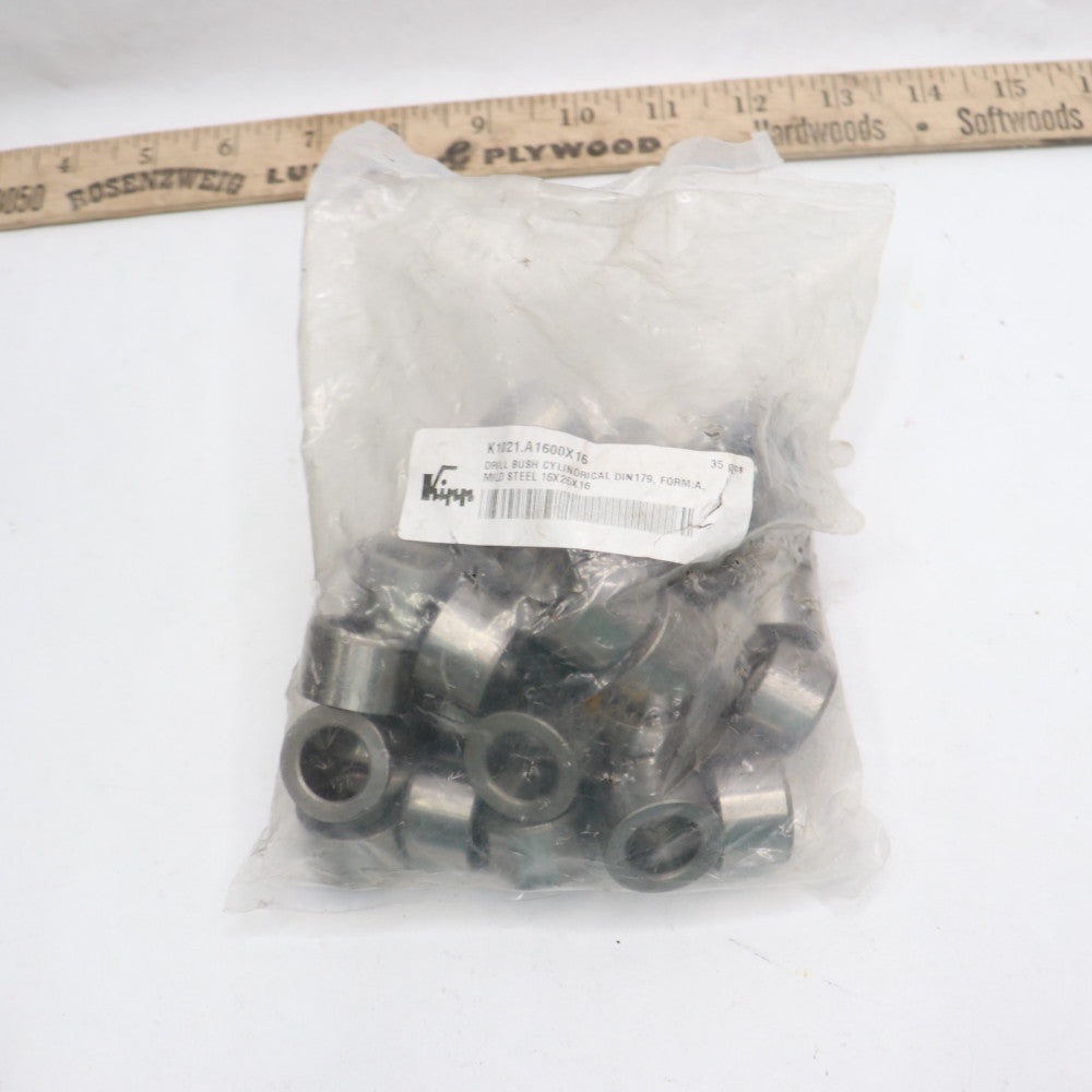 (35-Pk) Kipp Plain Cylindrical Drill Bushing Mild Steel 16mm X 26mm X 16mm