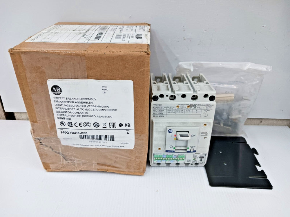 ALLEN BRADLEY 60 AMP CIRCUIT BREAKER 3 POLE 600 VAC / 500 VDC 140G-H6H3-C60