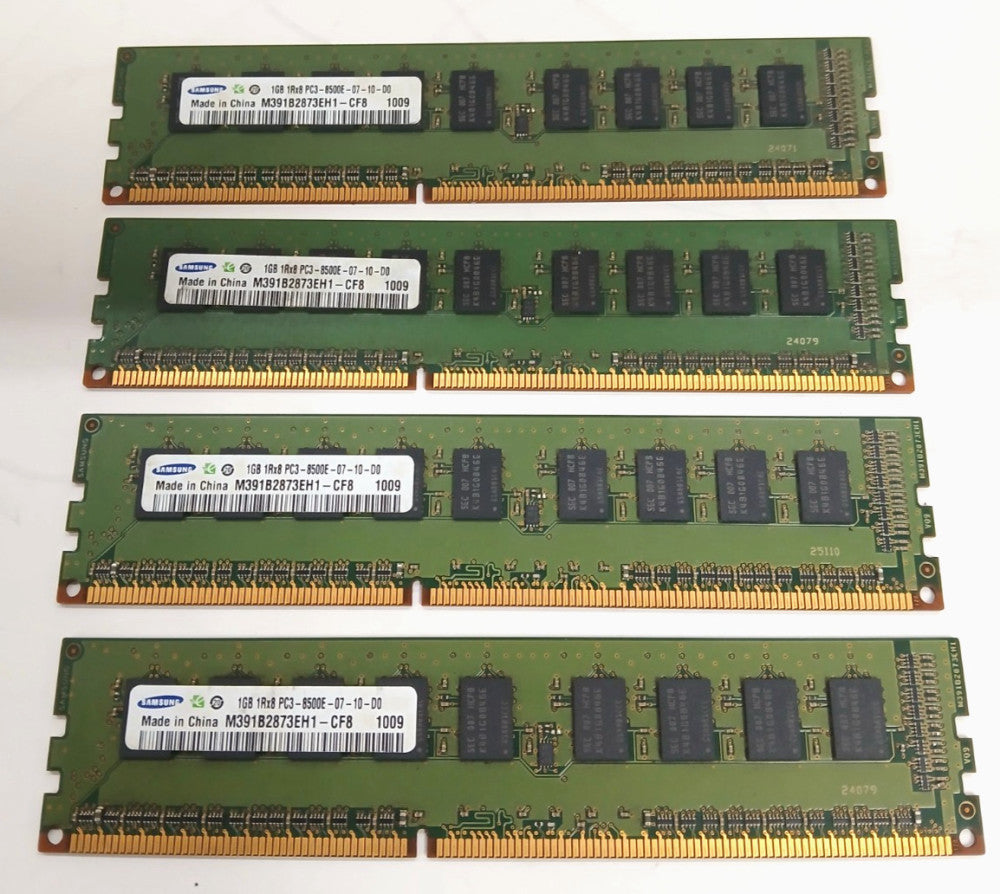 SAMSUNG 1GB PC38500DDR3-1066 1RX8 ECC SERVER MEMORY MODULE  LOT OF 4