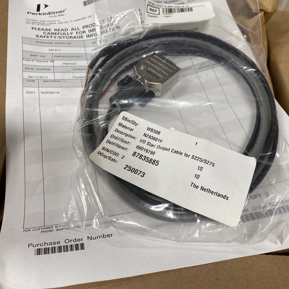 Perkin Elmer N2936019 CABLE S225/S275 I/O START OUTPUT, New