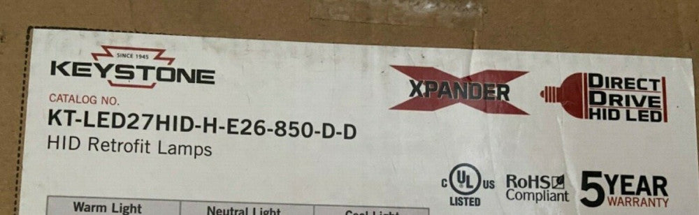 Keystone KT-LED27HID-H-E26-850-D 27W 5000K 120V