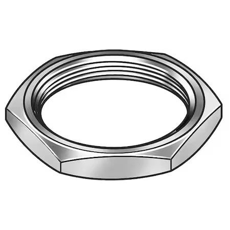 Zoro Select Z0185 Panel Nut, 3/8-32, Hex, Steel, Zinc, Pk2