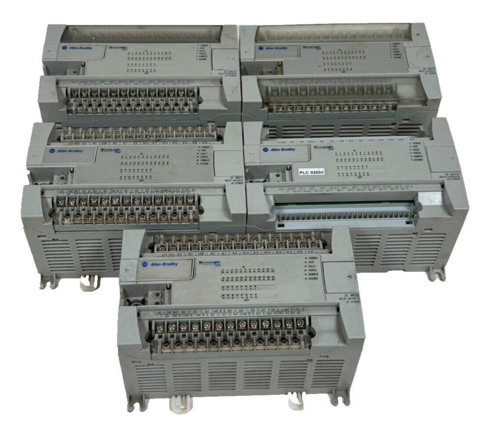 LOT OF 5 MICROLOGIX 1200 CONTROLLERS 1762-L40BWA 1762-L40BWAR PRE-OWNED SURPLUS