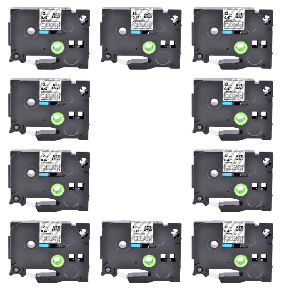 10PK TZ-135 TZe-135 White on Clear Label 0.47'' Compatible for Brother PT-E550W