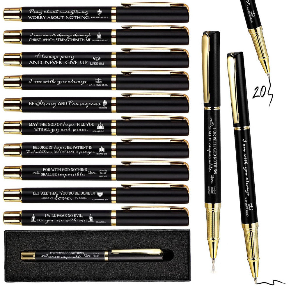 20 Sets Engraved Bible Verse Ballpoint Pens - Inspirational Quotes - Gift f