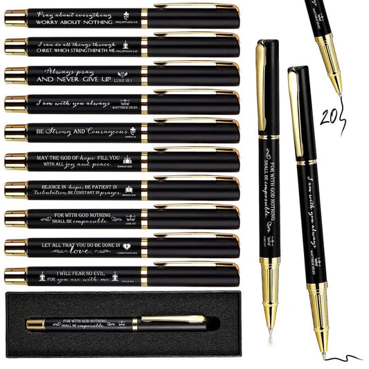 20 Sets Engraved Bible Verse Ballpoint Pens - Inspirational Quotes - Gift f