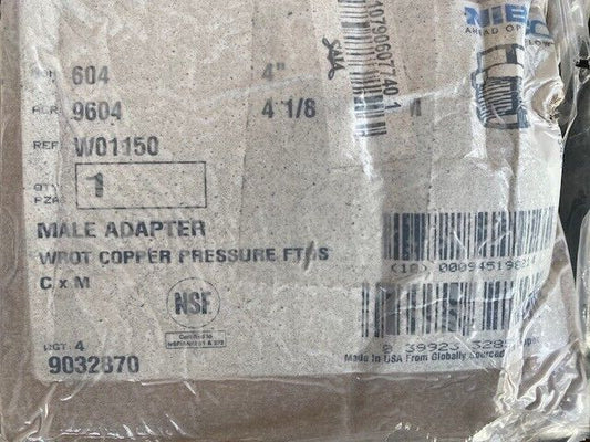 4 In. Copper Adapter Fitting CxM WROT NIBCO 604 9032870