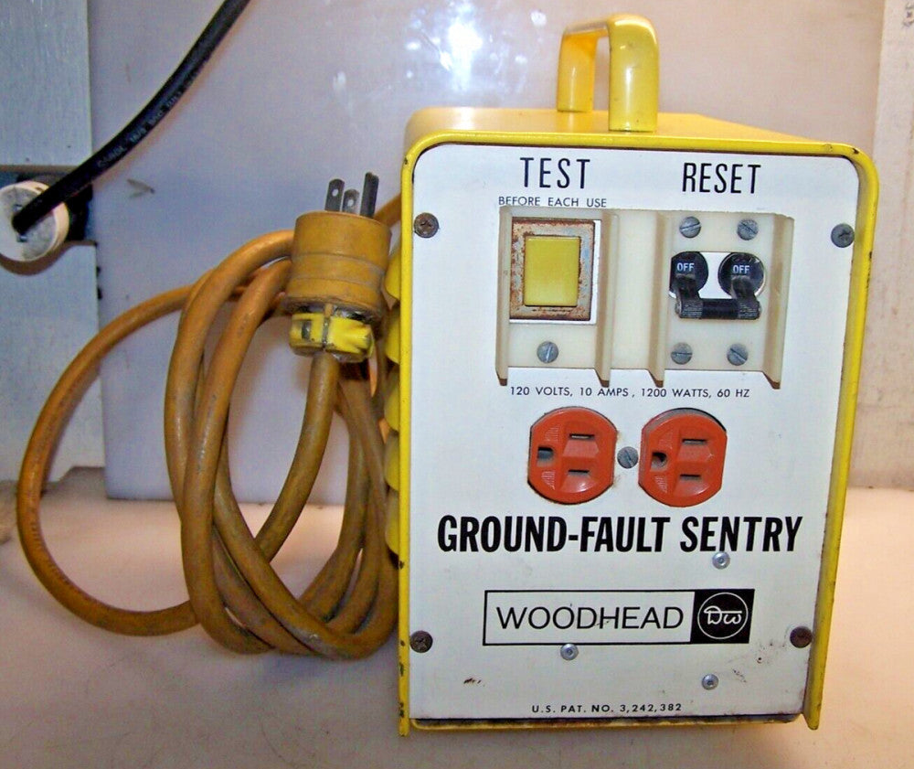DANIEL WOODHEAD 1670 PORTABLE GROUND-FAULT SENTRY 120 VAC 10 AMP 1200 WATT 