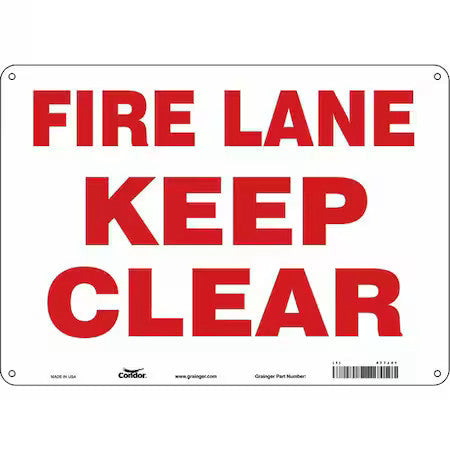 Condor 477J41 Safety Sign, 10 In Height, 14 In Width, Aluminum, Horizontal