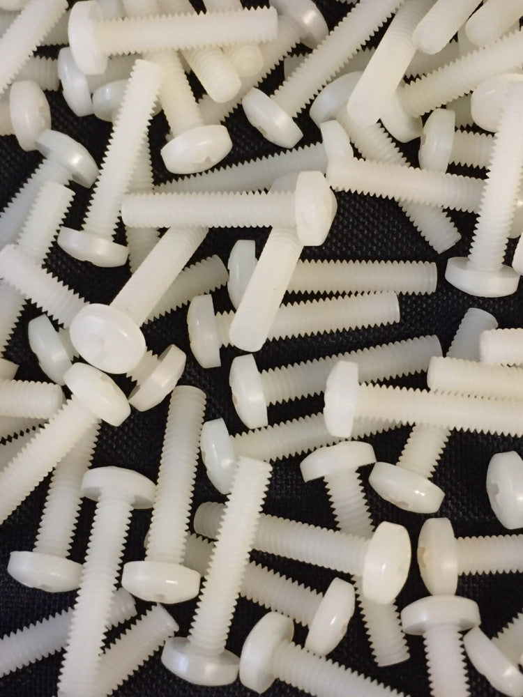 Lot of 100 M4-0.70mm Nylon Plastic Machine Screws 20mm Long Phillips Pan Head