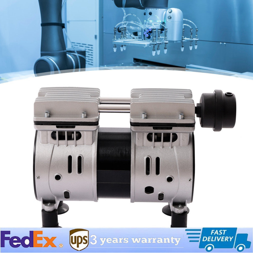 550W Oilless Diaphragm Vacuum Pump Industrial Oil Free Vacuum Pump 2 Cylinders