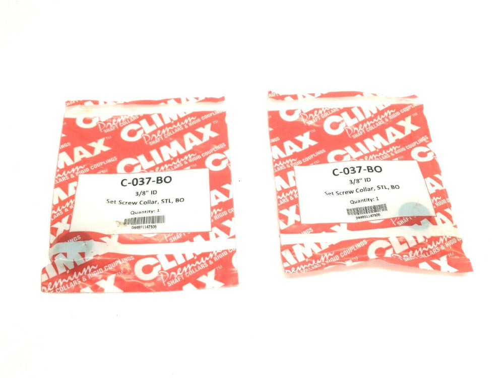 Climax C-037-BO Black Oxide Set Screw Shaft Collar 3/8" ID LOT OF 2